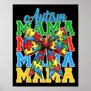 Poster Autisme Maman Neuro Diverse Coquette Bow Mama Mère