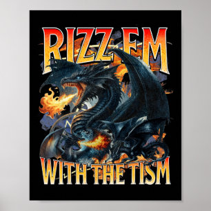 Poster Autisme Mème Dragon Rizz Em Avec Tism Autistic