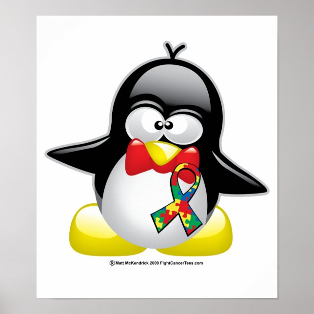 Poster Autisme Penguin (Devant)
