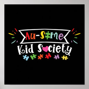 Poster Autisme Son Enfant Fille Au-some Kid Society