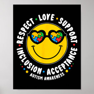 Poster Autisme Sourire Visage Hommes Femmes Garçons Fille
