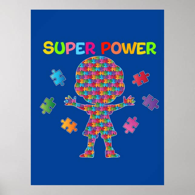 Poster Autisme, super puissance (Devant)