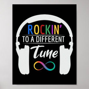 Poster Autisme Symbole D'Infinité Rockin À Une Tune Diffé