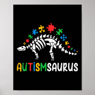 Poster Autismsaurus Dinosaur Garçons Enfants Jeunes Autis