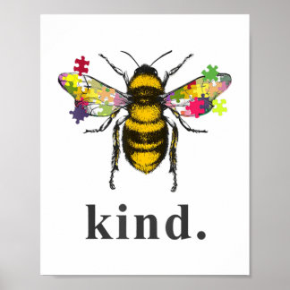 Poster Autiste | Autisme Be Kind Beekeeper Puzzle Piece