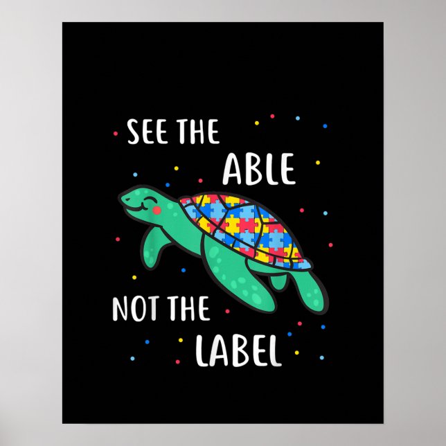 Poster Autiste | Voir La Table Pas La Tortue De Mer Étiqu (Devant)