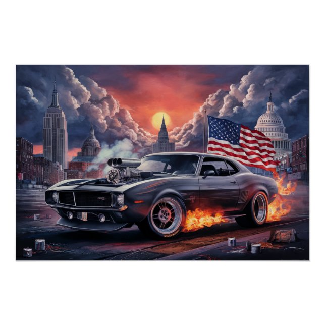 Poster Auto Drapeaux 04 (Devant)