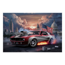 Poster Auto Drapeaux 08