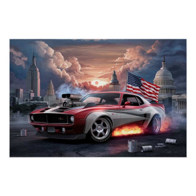 Poster Auto Drapeaux 08 (Devant)