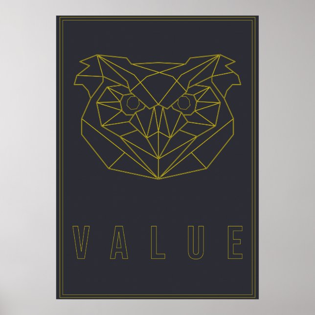 Poster auto-soignant origami jaune valeur (Devant)