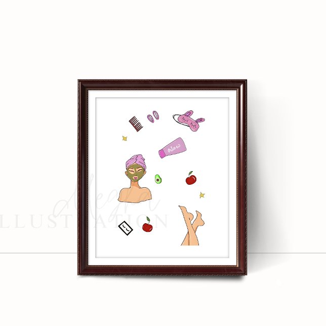 Poster Auto-soins, illustration de mode (Créateur téléchargé)