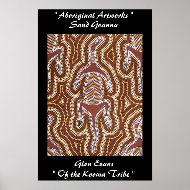 Poster autochtone, impression de sable GOANNA (Devant)