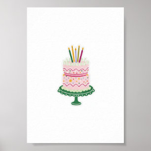 Poster Autocollant de gâteau d'anniversaire