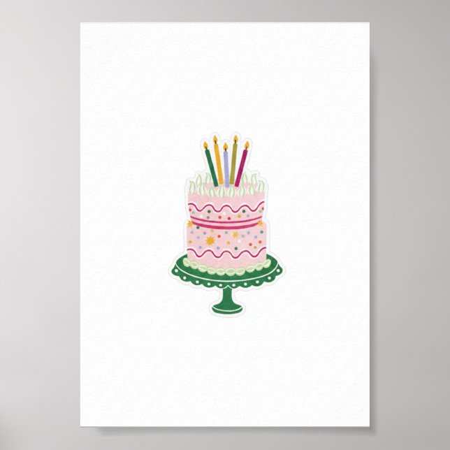 Poster Autocollant de gâteau d'anniversaire (Devant)