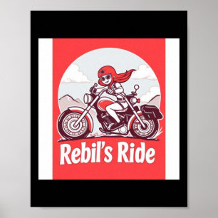 Poster Autocollant de motard rebelle
