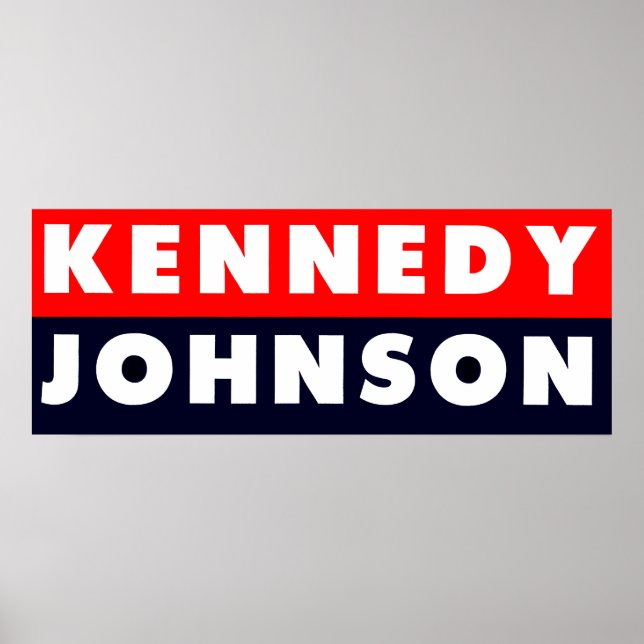 Poster Autocollant Kennedy Johnson Bumper 1960 (Devant)