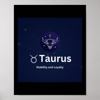 Poster Autocollant Signe Zodiaque Taureau
