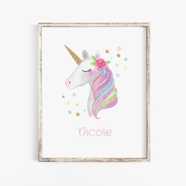 Poster Autocollants muraux pour chambre de licorne mignon (Créateur téléchargé)