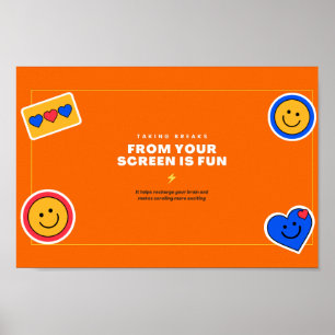 Poster Autocollants orange drôles et originaux