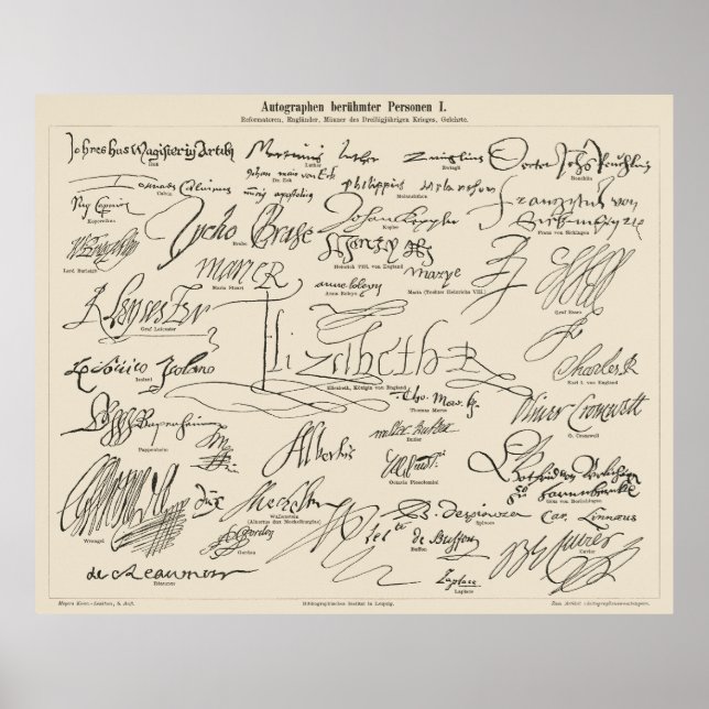 Poster Autographes célèbres (Devant)