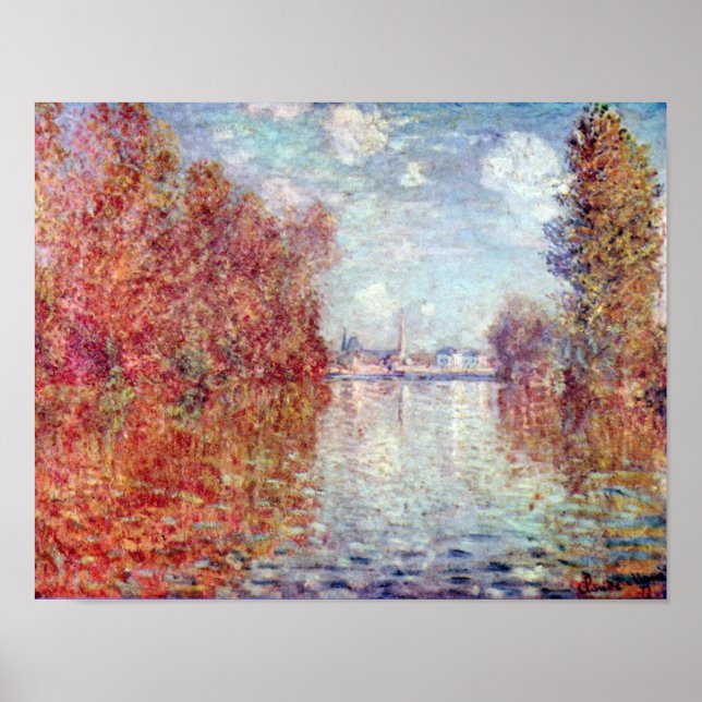 Poster Automne à Argenteuil par Claude Monet (Devant)