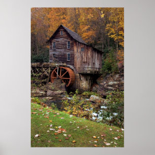 Poster Automne À L'Impression Grist Mill