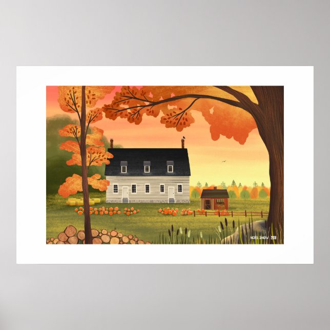 Poster Automne Agritourisme Automne Citrouille Grande imp (Devant)