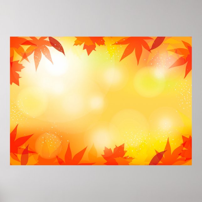Poster Automne arrière - plan bokeh chute nature (Devant)