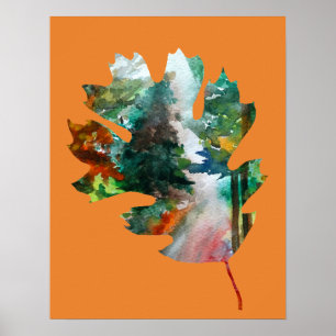 Poster Automne Art, Feuilles Automne