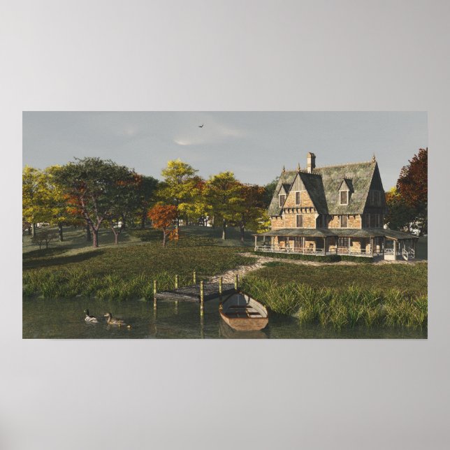 Poster Automne au lac Imprimer (Devant)