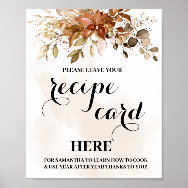 Poster Automne Automne Eucalyptus Recette Carte Signale (Devant)