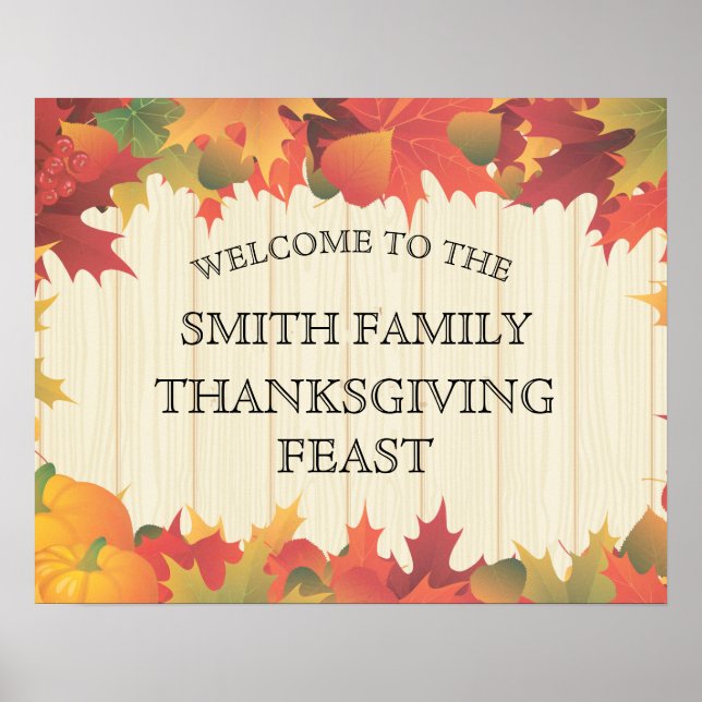 Poster Automne / Automne / Fête de la famille Thanksgivin (Devant)