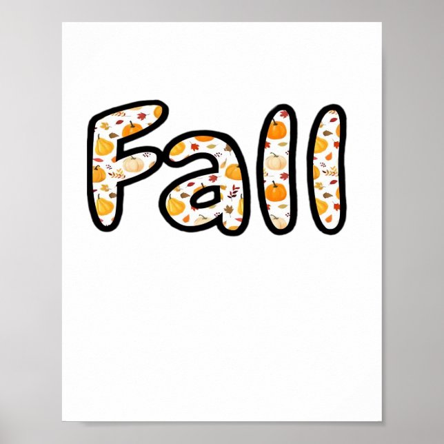 Poster Automne avec Arrière - plan Citrouille Automne Sai (Devant)