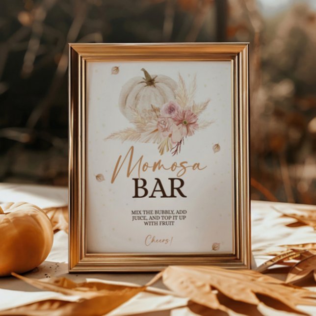Poster Automne Baby shower d'automne Momosa Bar (Créateur téléchargé)