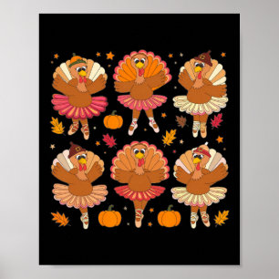 Poster Automne Ballerinas Danser mignonne Turquie Thanksg