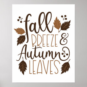 Poster Automne Breeze Feuilles d'automne