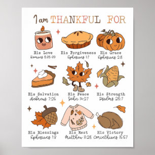Poster Automne Christian Thanksgiving Bible Verse Je Suis
