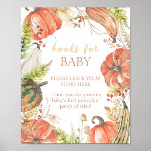 Poster Automne Citrouille Floral Baby showers Livres Pour
