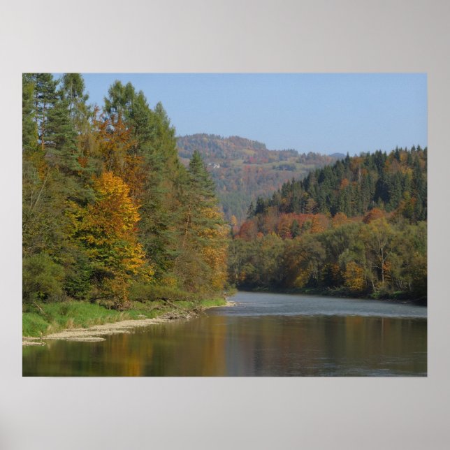 Poster Automne dans la rivière Pieniny Dunajec (Devant)
