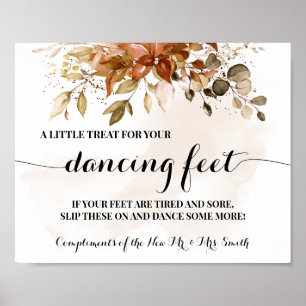 Poster Automne Danser Pieds Signal Flip Flops Mariage