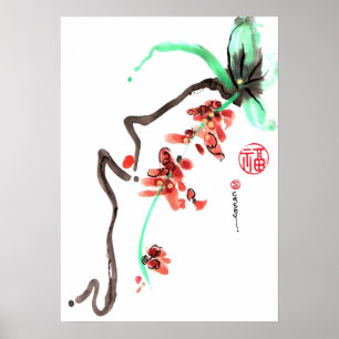Poster automne de fleurs printanières