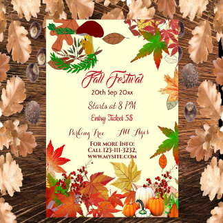 Poster Automne Festival Automne Couleurs Maple Feuille Ci
