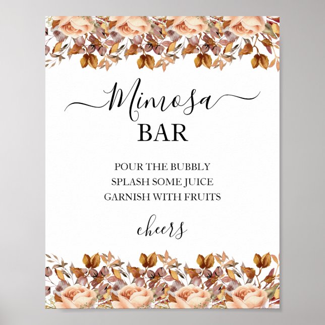 Poster Automne Feuilles Russe Pays Boho Mariage (Devant)
