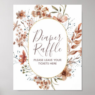 Poster Automne Fleur sauvage aquarelle Moissonneuse Poste