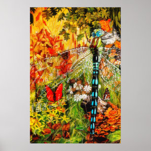 Poster Automne Forêt sauvage dragon Voler