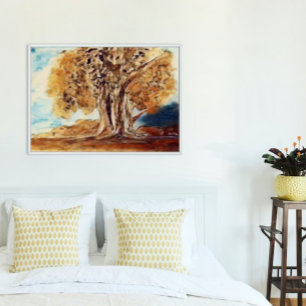 Poster Automne Jungle Bois Arbres Paysage Peinture