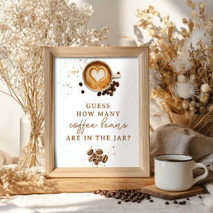 Poster Automne moderne Combien de Baby showers de haricot