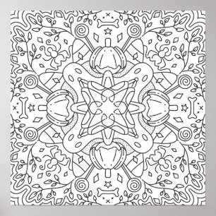 Poster Automne paisible : coloriage magique d'Halloween