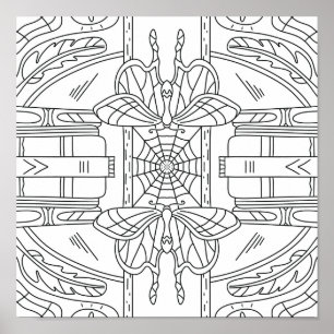 Poster Automne paisible : teint de la teigne dans la bibl