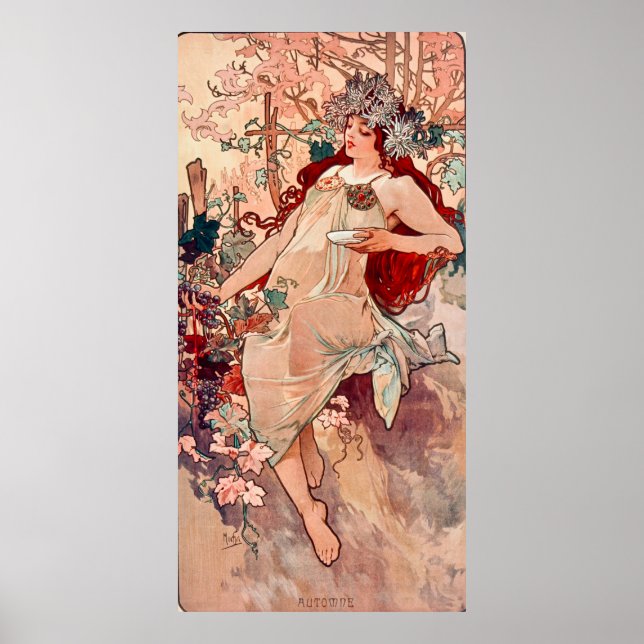 Poster Automne par Alfons Mucha (Devant)